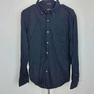 Jcrew Black Label Sz Medium Slim Blue Pinstripe Long Sleeve Button Up Down shirt